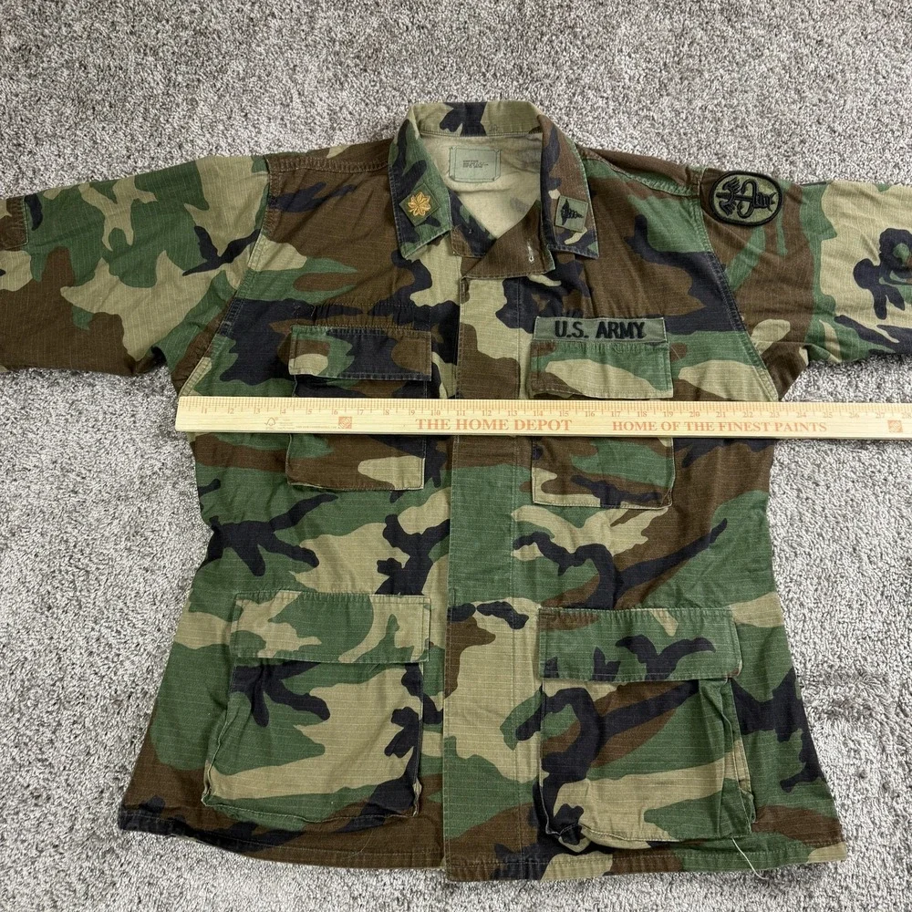 Vintage US Army Jacket Mens‎ Medium Regular Woodland Camo Military Coat 80s